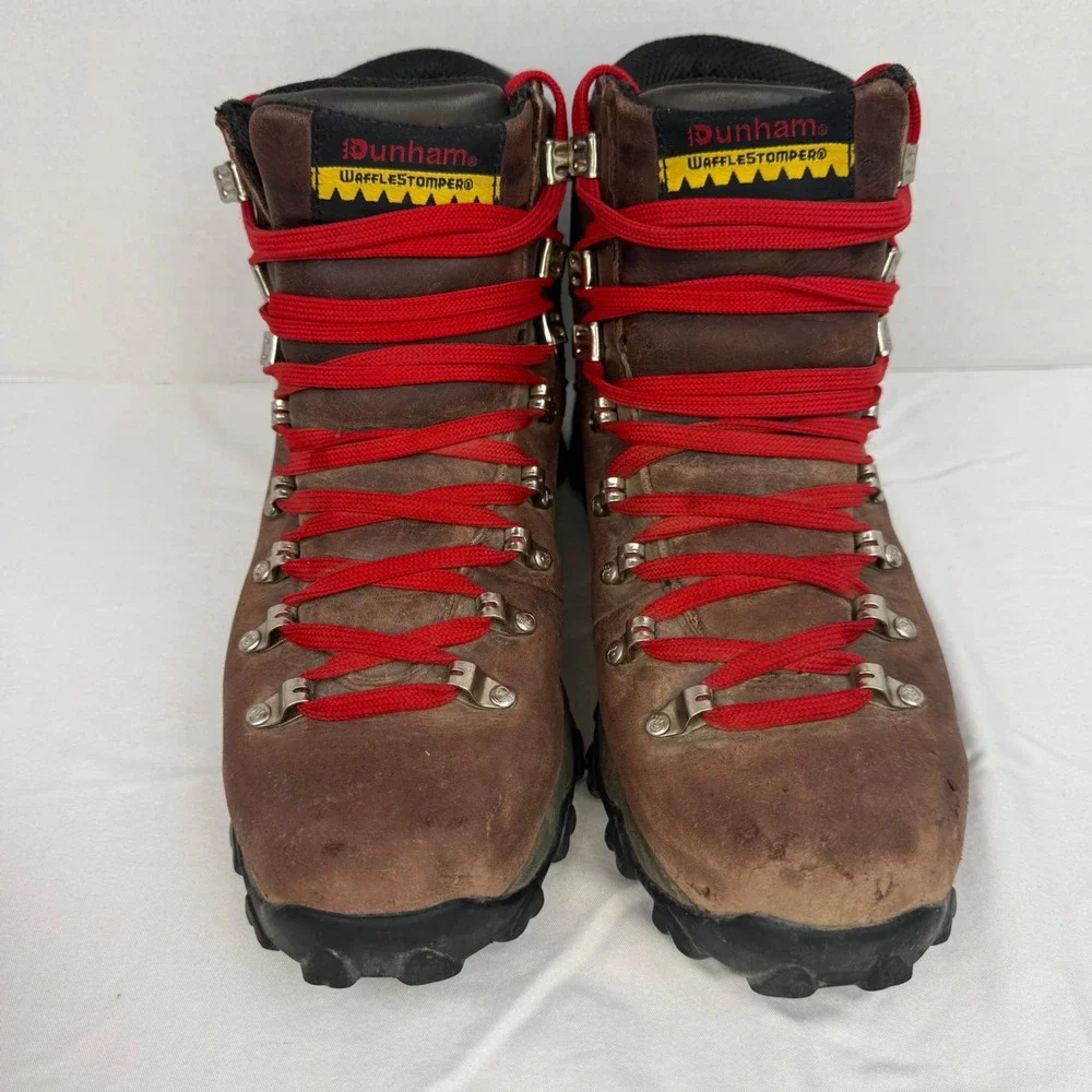 Dunham Wafflestomper Mens 8.5 D Brown Leather Hiking Boots MWH800BR Vibram